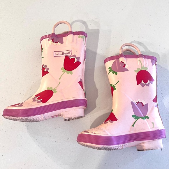 ☔️🌧️RAIN BOOTS🌂💧VINTAGE L.L. Bean rain boots with tulip pattern Size 7 - Picture 9 of 9